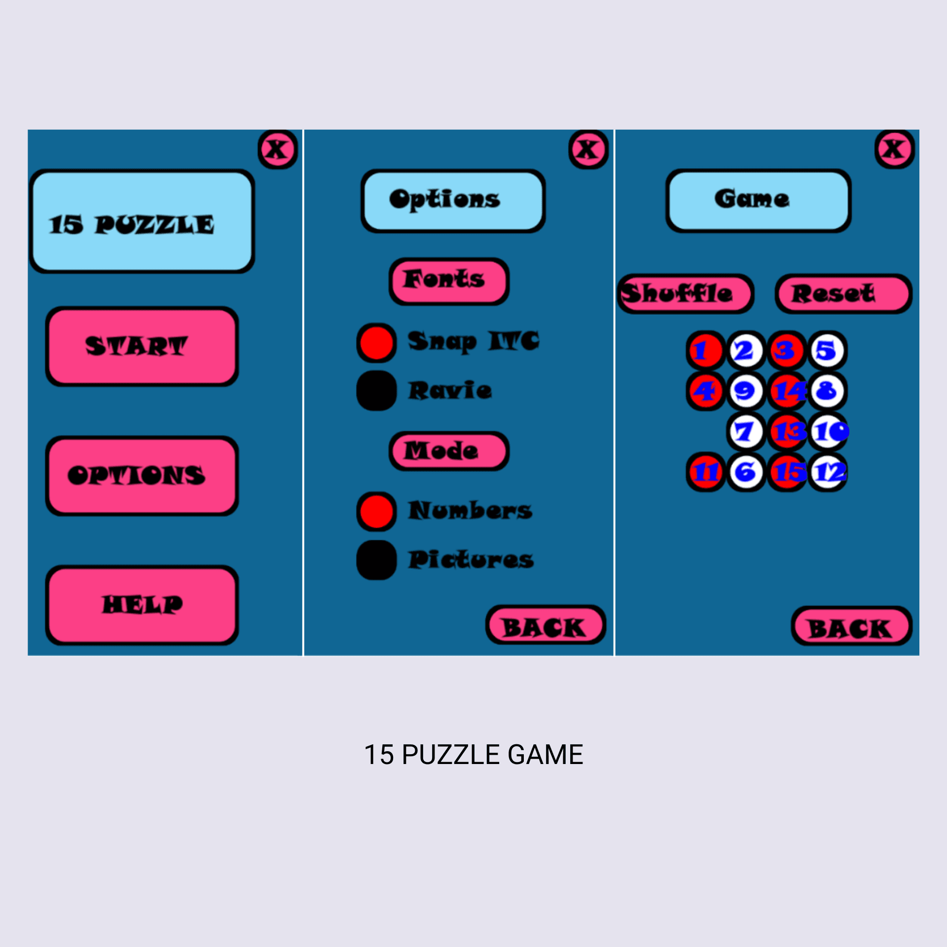 15 Puzzle Game screenshot